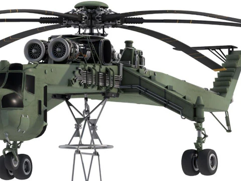 Heavy Lift Helicopter Sikorsky 3D Model