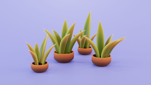 Stylized potted plant 3D-Modell .c4d .max .obj .3ds .fbx .stl .blend 