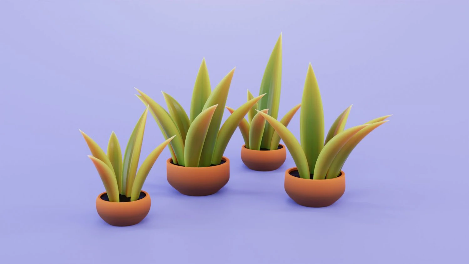 Stylized potted plant 3D Model .c4d .max .obj .3ds .fbx .stl .blend 