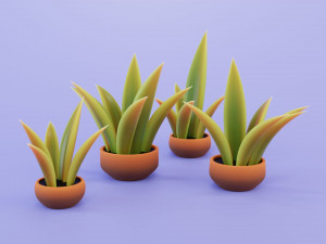 Stylized potted plant 3D Model
