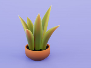 Stylized potted plant 3D-Modell
