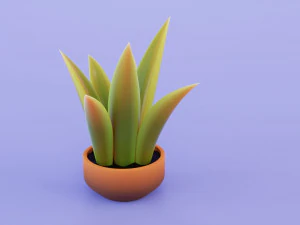 Stylized potted plant 3D Model