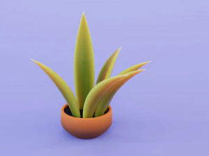 Stylized potted plant 3D Model