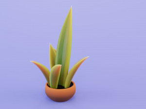 Stylized potted plant 3D-Modell