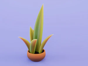 Stylized potted plant 3D Model