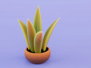 Stylized potted plant 3D Model