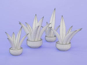 Stylized potted plant 3D-Modell