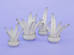 Stylized potted plant 3D Model