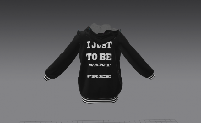 hoodie simulation cloth 3D Model .c4d .max .obj .3ds .fbx .stl .blend 
