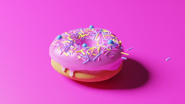 donut with iceing sprinkels CG Textures .c4d .max .obj .3ds .fbx .stl .blend 