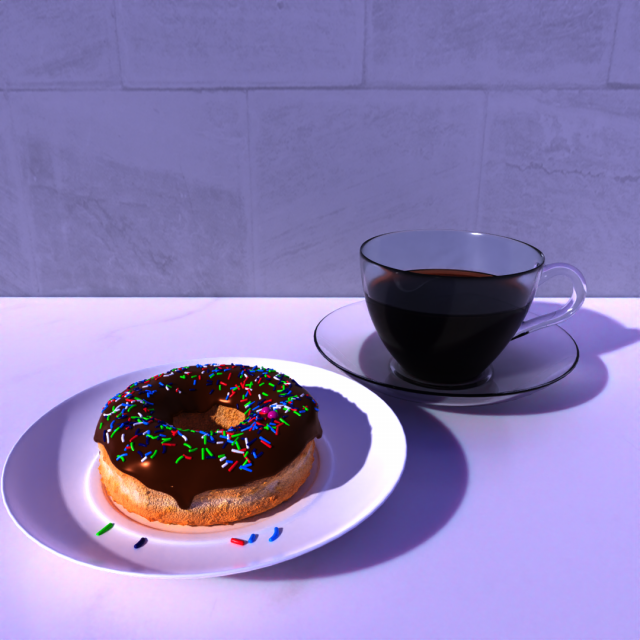 donut and cup 3D Model .c4d .max .obj .3ds .fbx .stl .blend