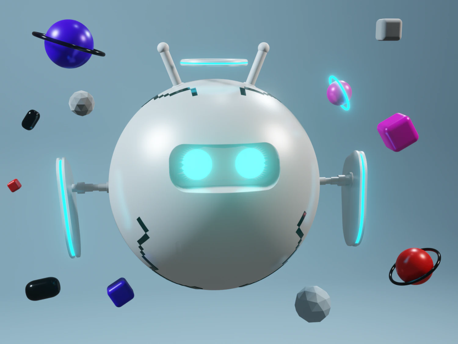 robot 3D Model .c4d .max .obj .3ds .fbx .stl .blend 