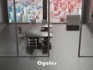 office with table and chairs low-poly 3D Model