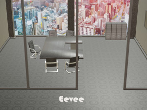 office with table and chairs low-poly 3D Model
