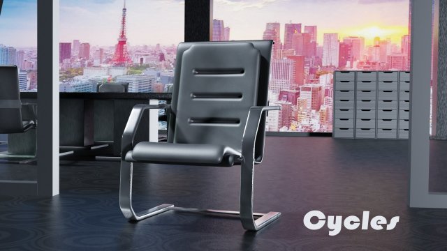 office with table and chairs low-poly 3D Model .c4d .max .obj .3ds .fbx .stl .blend