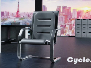 ufficio con tavolo e sedie low-poly Modello 3D