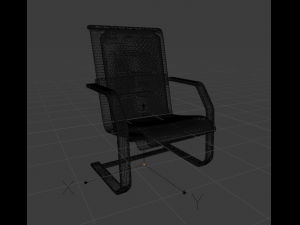 office with table and chairs low-poly 3D Model