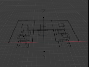 office with table and chairs low-poly 3D Model