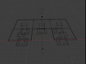 office with table and chairs low-poly 3D Model