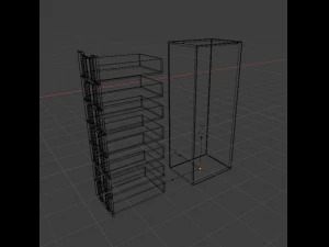 office with table and chairs low-poly 3D Model