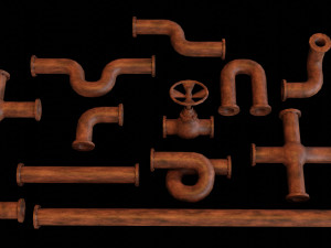 an old rusty pipe for the game low-poly Modelo 3D