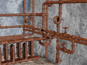 an old rusty pipe for the game low-poly Modelo 3D