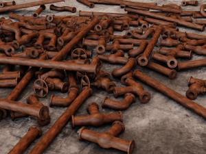 an old rusty pipe for the game low-poly Modelo 3D