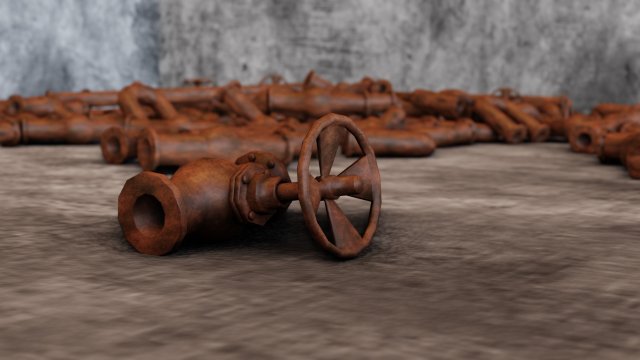 an old rusty pipe for the game low-poly Modelo 3D .c4d .max .obj .3ds .fbx .stl .blend 
