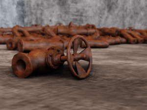 an old rusty pipe for the game low-poly 3D 模型