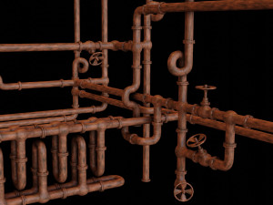 an old rusty pipe for the game low-poly Modelo 3D