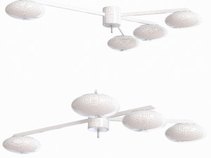 Ceiling Lamp by Angelo Lelli Style 4 Opalines Chandelier Mila GU106 Modelo 3D