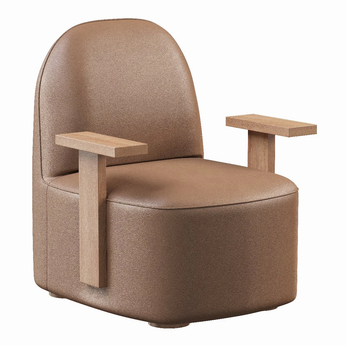 Karimoku New Standard Polar Lounge Chair with Arms PURE OAK 3D Model .c4d .max .obj .3ds .fbx .stl .blend 