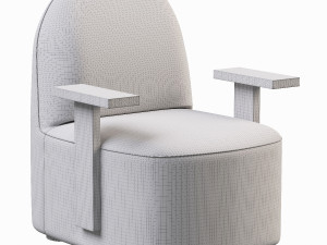 Karimoku New Standard Polar Lounge Chair with Arms PURE OAK Modelo 3D