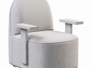 Karimoku New Standard Polar Lounge Chair with Arms PURE OAK 3D Model