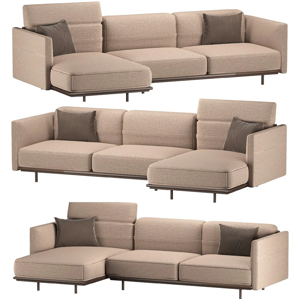 Modular sofa Arlott High Ditre Italia 3D Model .c4d .max .obj .3ds .fbx .stl .blend 