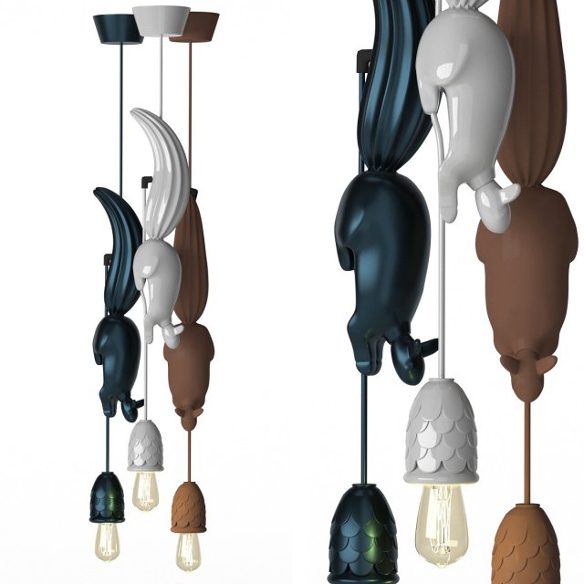 Pendant lamp Werve by Romatti pink Modèle 3D .c4d .max .obj .3ds .fbx .stl .blend 