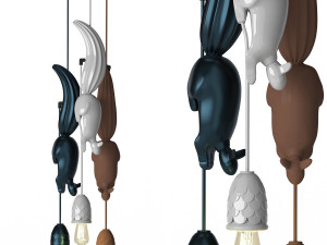 Pendant lamp Werve by Romatti pink 3D Model
