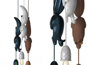 펜던트 램프 Werve by Romatti 핑크 3D 모델