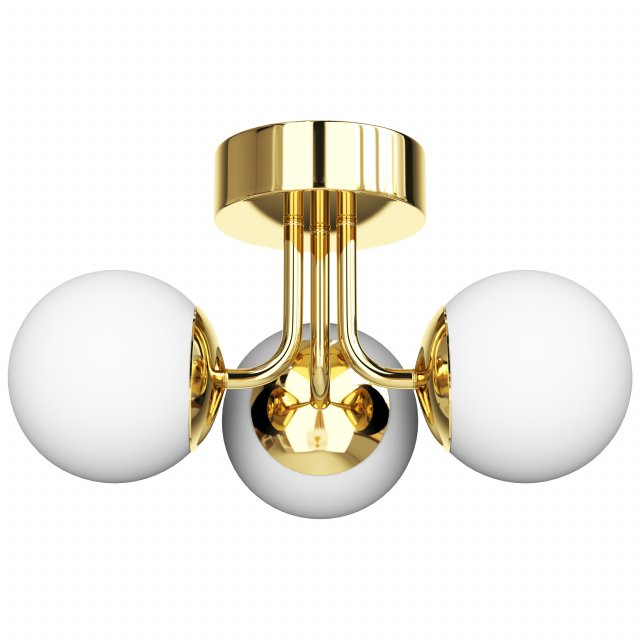 AFX Metropolitan 15 Wide Brass 3-Light LED Orb Lights Ceiling Fixture 3D-Modell .c4d .max .obj .3ds .fbx .stl .blend 