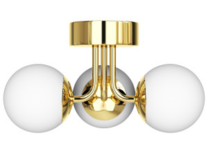 AFX Metropolitan 15 Wide Brass 3-Light LED Orb Lights Ceiling Fixture 3D-Modell