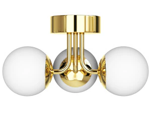 AFX Metropolitan 15 Wide Brass 3-Light LED Orb Lights Ceiling Fixture 3D Model