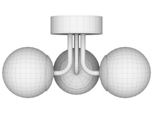 AFX Metropolitan 15 Wide Brass 3-Light LED Orb Lights Ceiling Fixture 3D-Modell