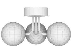 AFX Metropolitan 15 Wide Brass 3-Light LED Orb Lights Ceiling Fixture 3D Model