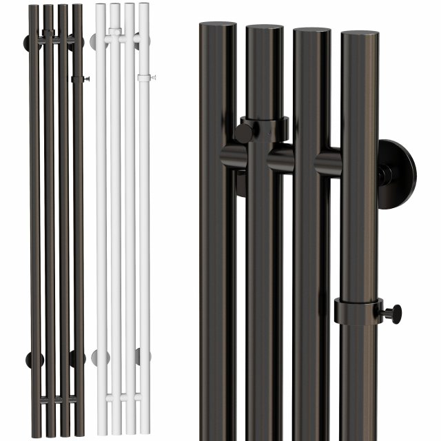 Electric towel warmer EWRIKA Penelope V 120x15 white and black 3D Модель .c4d .max .obj .3ds .fbx .stl .blend 
