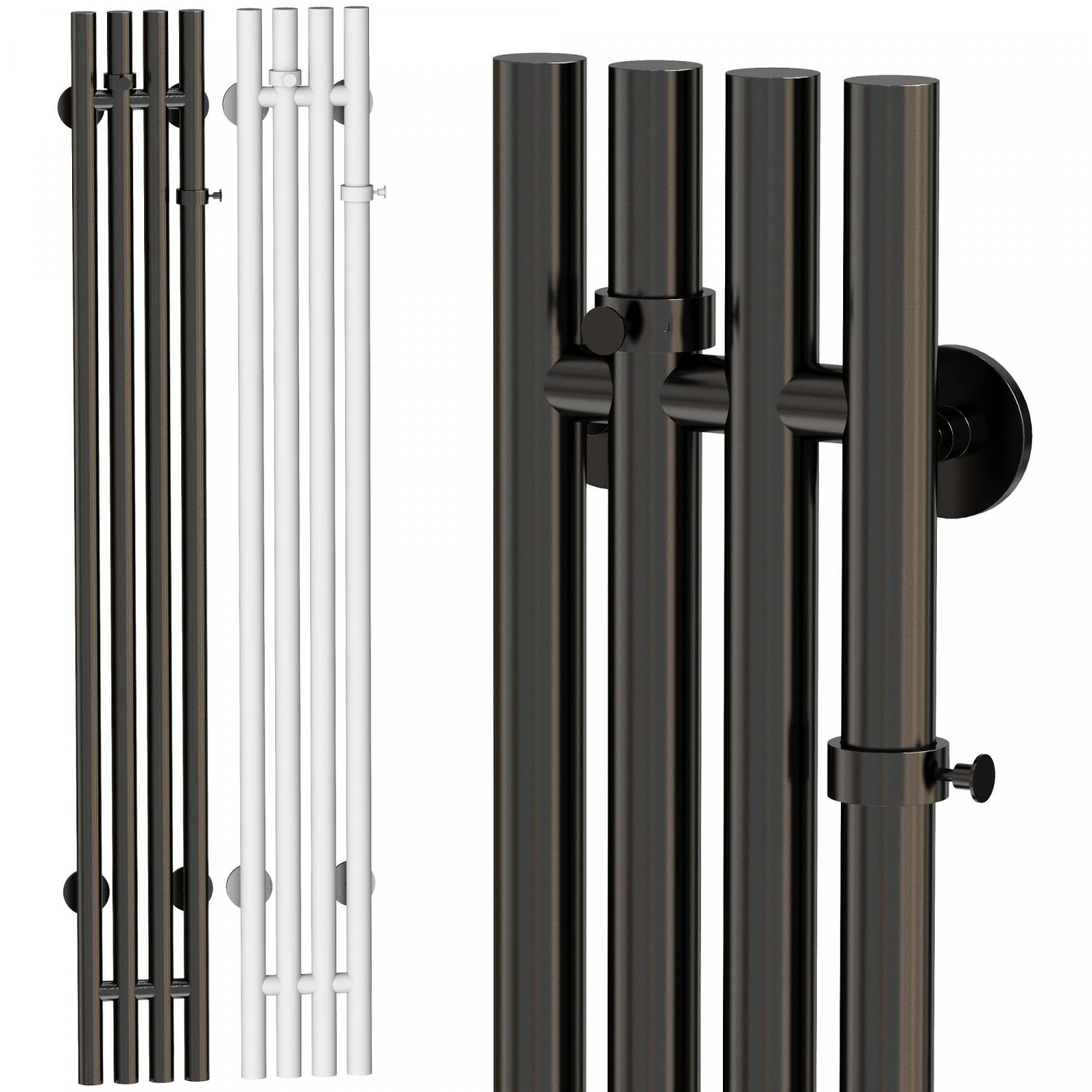 Electric towel warmer EWRIKA Penelope V 120x15 white and black 3D Model .c4d .max .obj .3ds .fbx .stl .blend