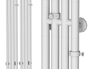 Electric towel warmer EWRIKA Penelope V 120x15 white and black 3D Модель