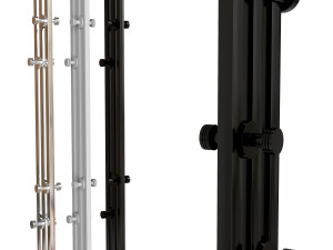 Electric towel warmer Sunerzha Horda 4 0 120x16 6 white silver and black Modelo 3D