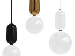 Jaimy Hayon의 펜던트 램프 Parachilna Aballs 15 cm 화이트 3D 모델