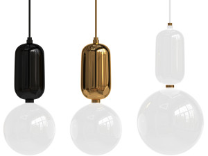 Pendant lamp Parachilna Aballs by Jaimy Hayon 15 cm White Modelo 3D