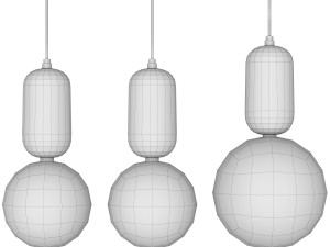 Pendant lamp Parachilna Aballs by Jaimy Hayon 15 cm White Modelo 3D